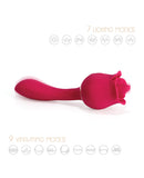 Rhea Clit Licking Tongue Rose Vibrator & G Spot Massager - Red