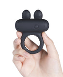 Robbie Rabbit Vibrating Cock Ring - Black