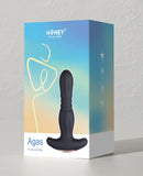 Agas Thrusting Butt Plug w/ Remote Control - Black