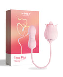 Fiona Plus Rose Clit Licking Stimulator & Thrusting Egg - Pink