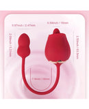 Fuscia Rose Clit Licking Stimulator & Vibrating Egg - Red