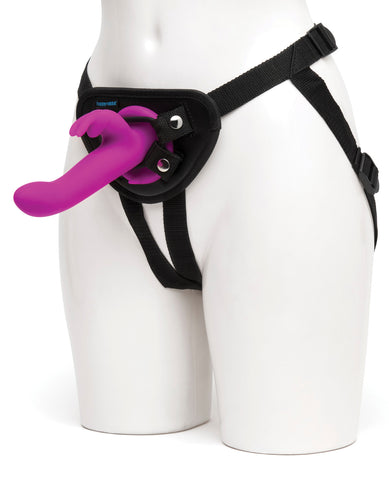 Happy Rabbit Vibrating Strap on Harness Set - Purple