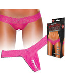 Hustler Stimulating Panties w/Pearl Pleasure Beads - Hot Pink