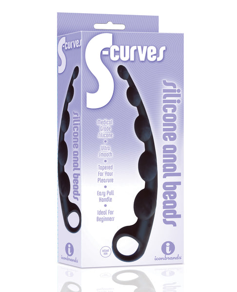 The 9's S-Curved Silicone Anal Beads