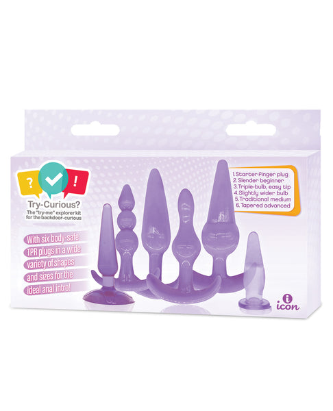 Try-Curious Anal Plug Kit - Purple