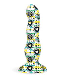 Collage Diamonds & Hearts Curvy Silicone Dildo