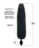 Foxy Fox Tail Silicone Butt Plug - Black