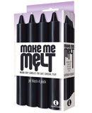 The 9's Make Me Melt Sensual Warm Drip Candles - Jet Black Pack of 4