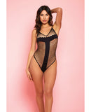 Moving Fast Fishnet Teddy Black O/S