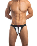 Jack Adams Racer Jockstrap Extremely Soft Four Way Stretch Mesh - Black/White