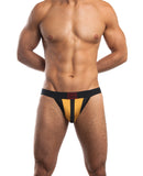 Jack Adams Racer Jockstrap Extremely Soft Four Way Stretch Mesh - Black/Yellow