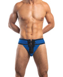 Jack Adams Footballer Lace Up Jockstrap - Royal/Black