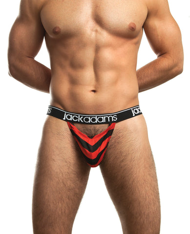 Jack Adams Flyer Thong Black/Red Stripe MD