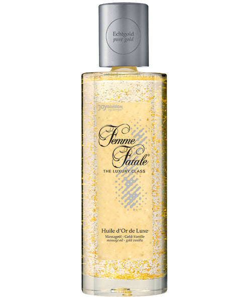 Joydivision Femme Fatale Huile d'Or de Lux Massage Oil - 3.38 oz Gold/Vanilla