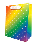 Rainbow With White Polka Pot Gift Bag