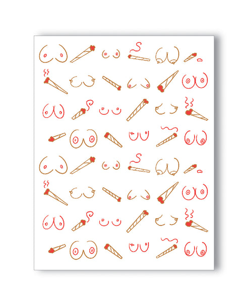 Doobies And Boobies Naughty Greeting Card