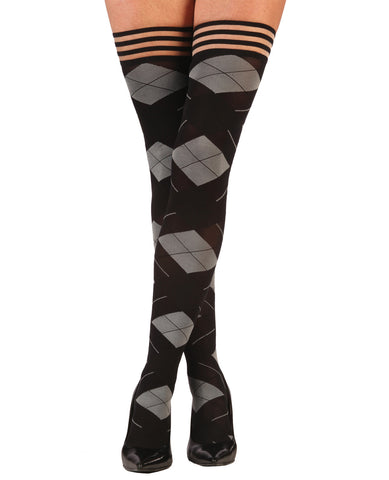 Kix'ies Kimmie Argyle Thigh High - Argyle