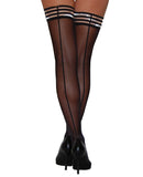 Kix'ies Lois Thigh High w/Black Seam - Black