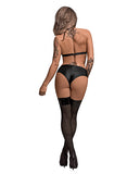 Lust Juno Top w/Velcro Choker Neck & Mini Short Black  L/XL