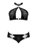 Lust Juno Top w/Velcro Choker Neck & Mini Short Black  L/XL
