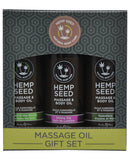 Earthly Body Massage Oil Gift Set - 2 oz Skinny Dip, Naked in the Woods & Guavalava