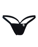 Male Basics Y Buns Thong Black MD