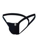 Male Basics Y Buns Thong Black MD