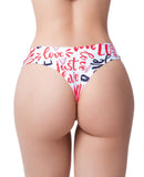 Mememe Love Message Printed Thong LG
