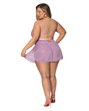 Girl Next Door Babydoll & Crotchless Panty Lilac 2X