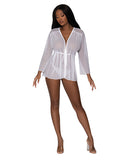 Modern Romance Flowing Short Robe White L/XL