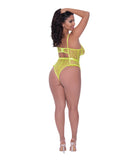 Love Star High Leg Teddy w/Snap Crotch Chartreuse QN