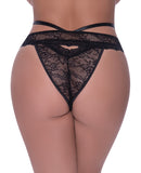 Ooh La Lace Peek-a-Boo Cheeky Panty Black QN