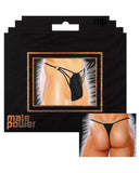 Male power g-string w/straps & rings black