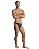 Male power e-z access button thong black