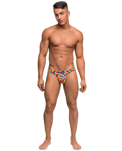 Pride Fest Contoured Pouch Bong Thong - Rainbow