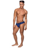 Pocket Pouch Cotton Spandex Thong w/Cavity Blue S/M