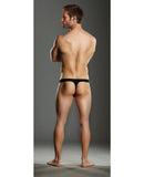Male power rip off thong w/studs black