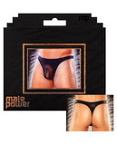 Male power sheer nylon lycra pouch thong black