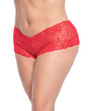 Lace Boyshort Red 2X/3X