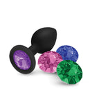 Nobu Fetish Small Silicone Plug w/Jewels - Black