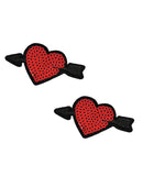 Neva NudeNeva NudeNeva Nude Sequin Arrow Heart Pasties (2 Wear) - Red O/S