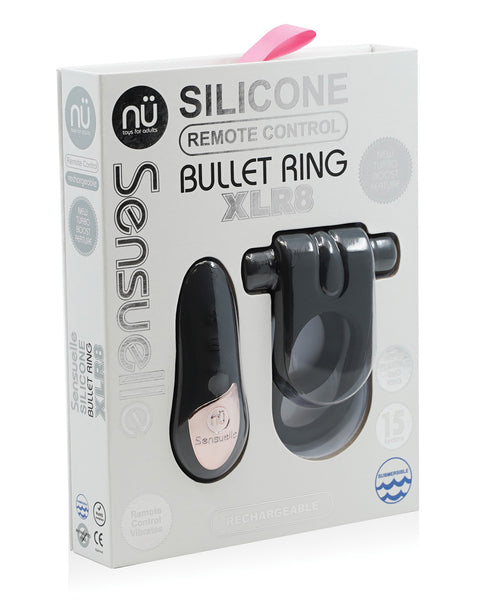 Sensuelle Silicone Remote Control XLR8 Turbo Boost Cock Ring - Black