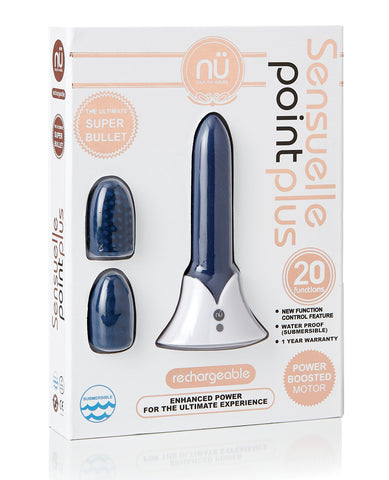 Sensuelle Point Plus Rechargeable Bullet - Navy Blue