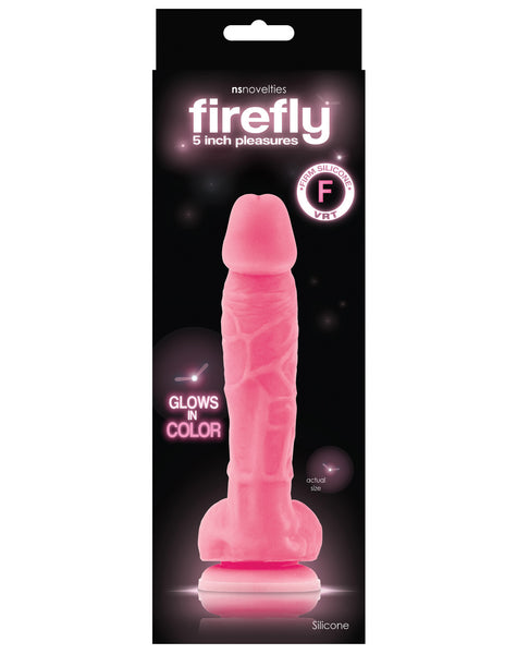 NS Novelties Firefly 5" Silicone Glowing Dildo - Pink