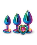 Rear Assets Rainbow Heart Gem Anal Trainer Kit - Multi Color