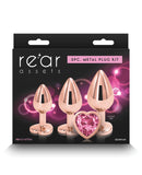 Rear Assets Pink Heart Gem Anal Trainer Kit - Rose Gold