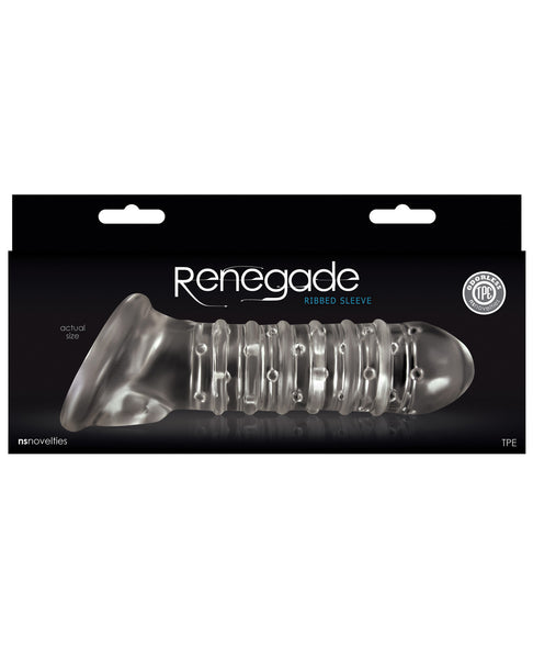 NS Novelties Renegade Ribbed Sleeve - Clear