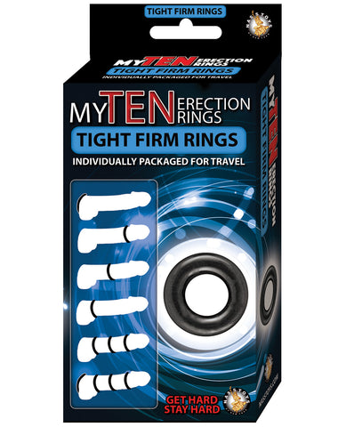 Nasstoys My Ten Erection Rings Tight Firm Rings - Black