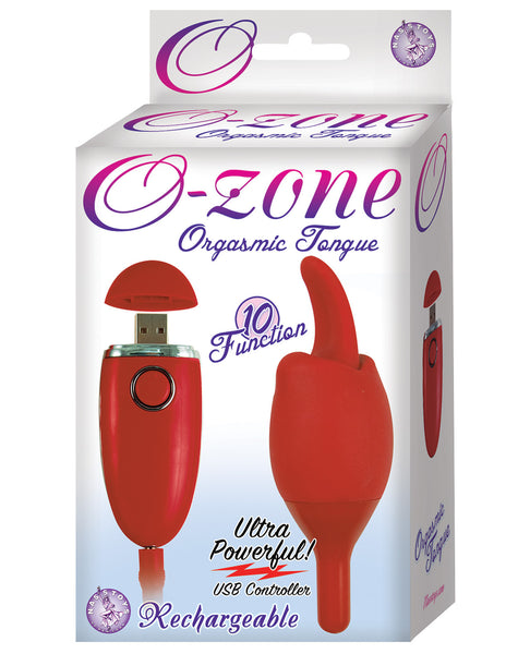 O Zone USB Rechargeable Orgasmic Tongue Vibe - 10 Function Red