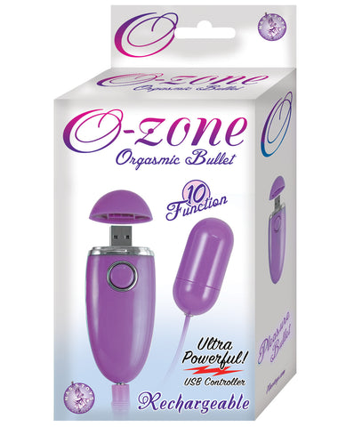 O Zone USB Rechargeable Orgasmic Bullet - 10 Function Purple